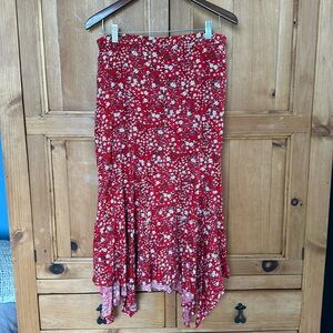 Max Studio red flowy skirt